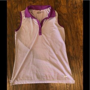 NWOT Nike Golf Purple Stripe Sleeveless tank Med